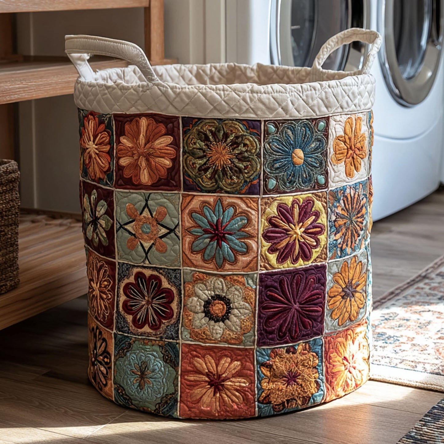 Forest Mandala Quilted Laundry Basket NCU0PTT745