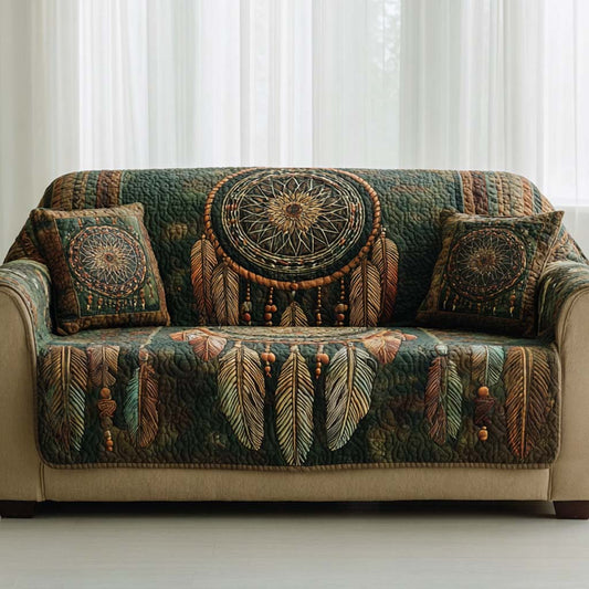 Forest Medallion Quilted Sofa Cover NCU0NXD1463