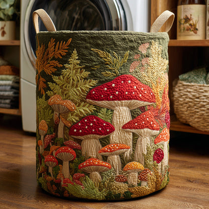 Forest Mushroom Quilted Laundry Basket NCU0HNH591