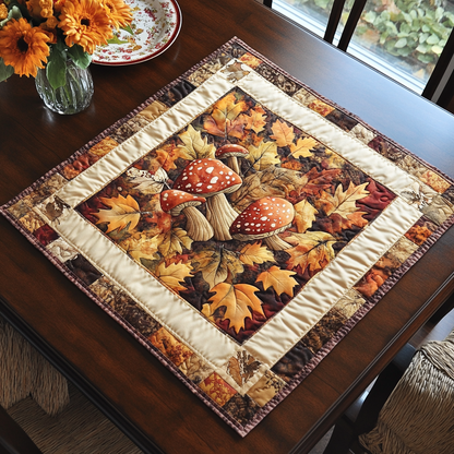Forest Mushroom Quilted Table Topper NCU0DDK902