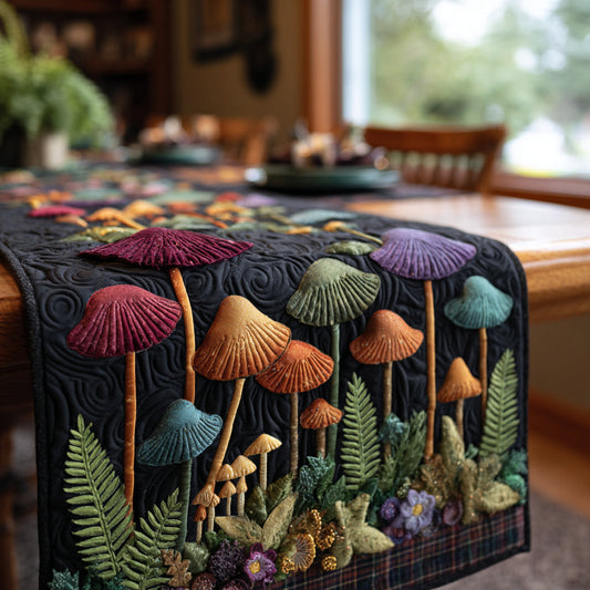 Forest Mushrooms Quilted Table Runner NCU0DV1512