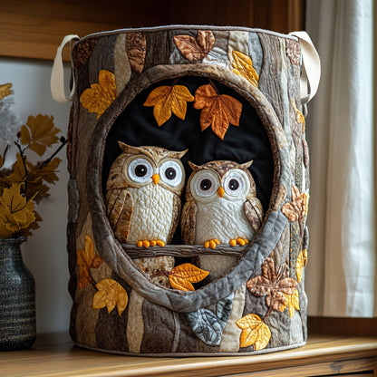 Forest Owl Quilted Laundry Basket NCU0NNL121