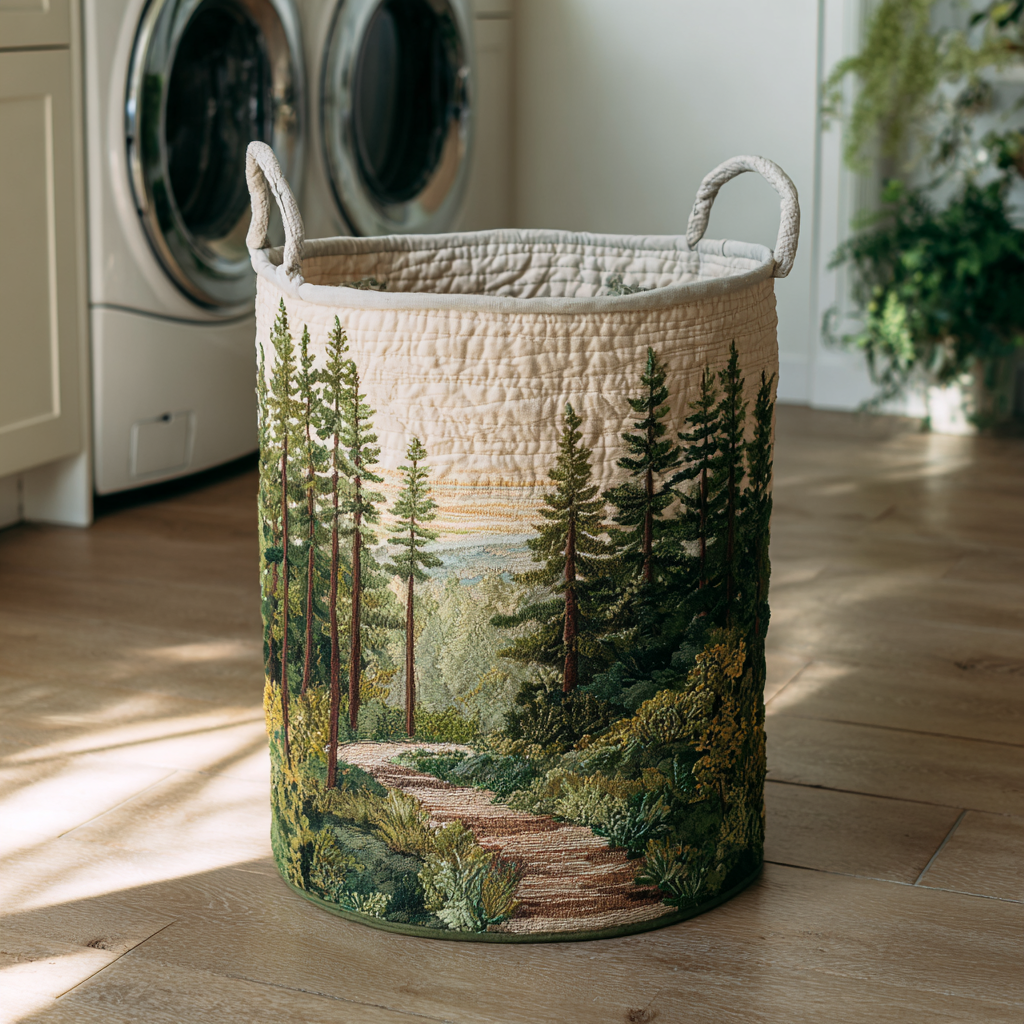 Forest  Quilted Laundry Basket NCU0QN056