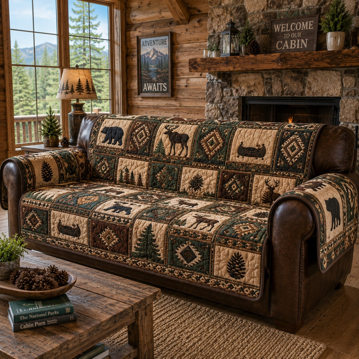 Forest Ranger Voyage Quilted Sofa Cover NCU0PVL1056