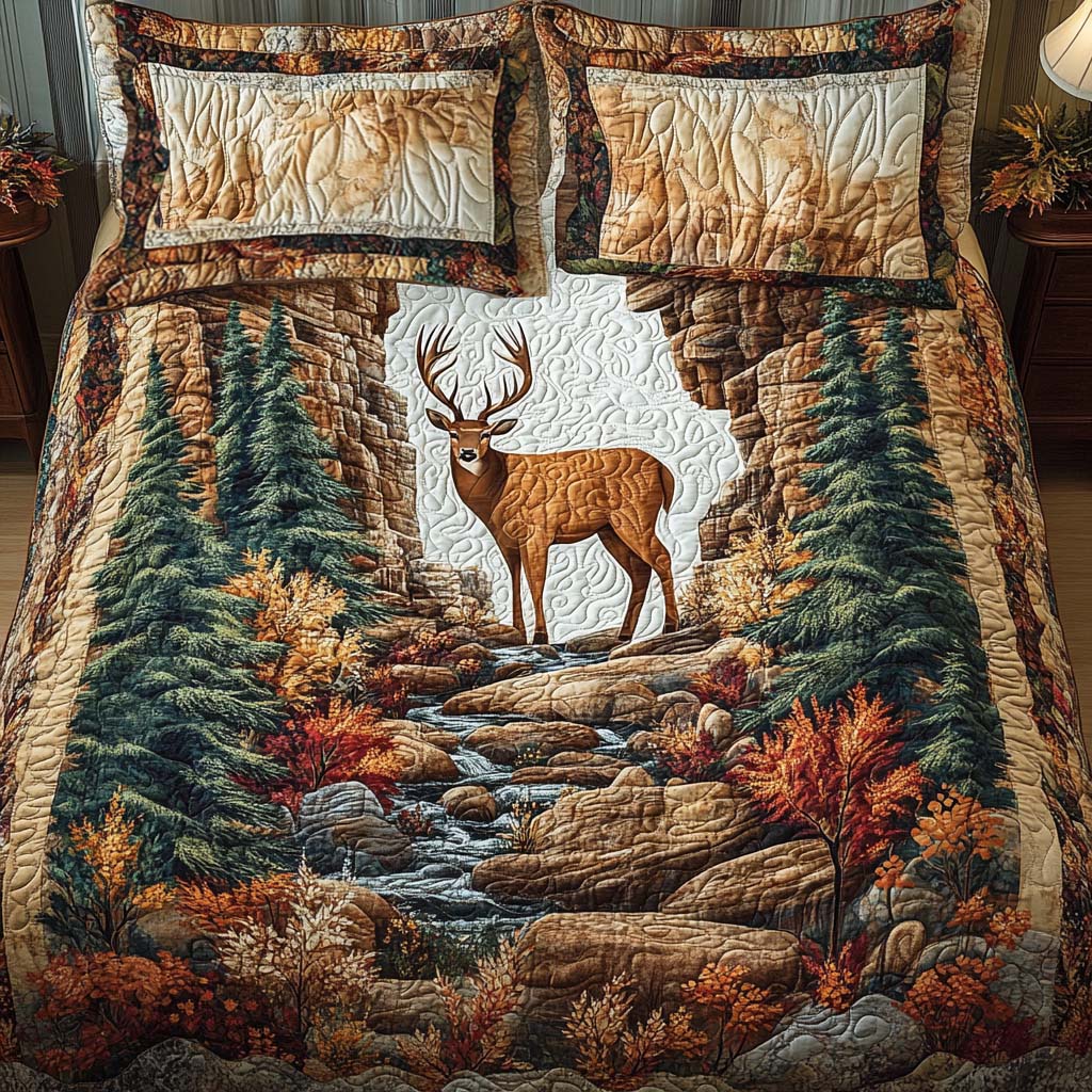 Forest Realm 3-Piece Quilted Bedding Set NCU0NNL092