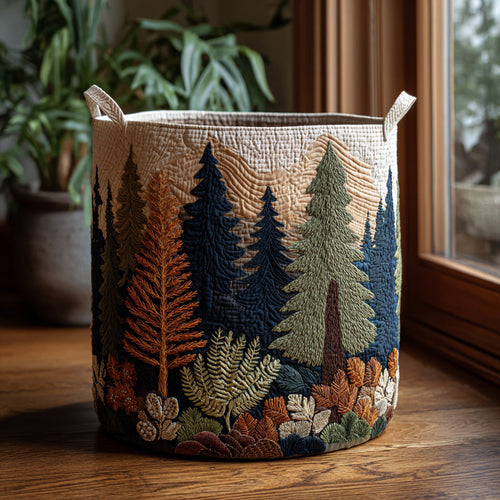 Forest Retreat Quilted Laundry Basket NCU0DV1664