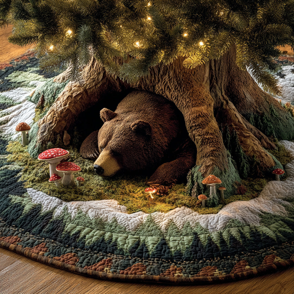 Woodland Bear Quilted Tree Skirt GFTOYC2025 main image 0