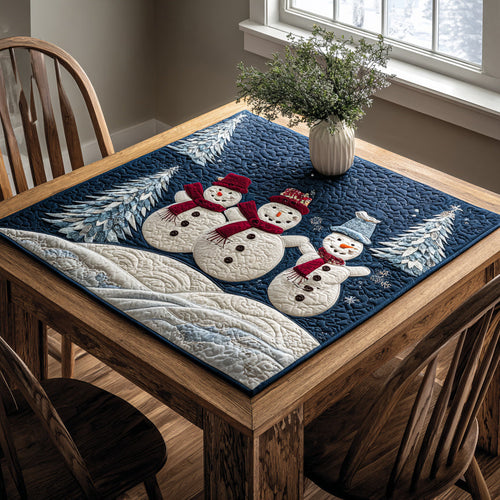Forest Snowman Friends Quilted Table Topper NCU0HNH182