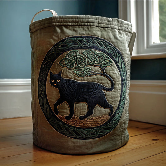Forest Spirit Feline Quilted Laundry Basket NCU0PTT1635