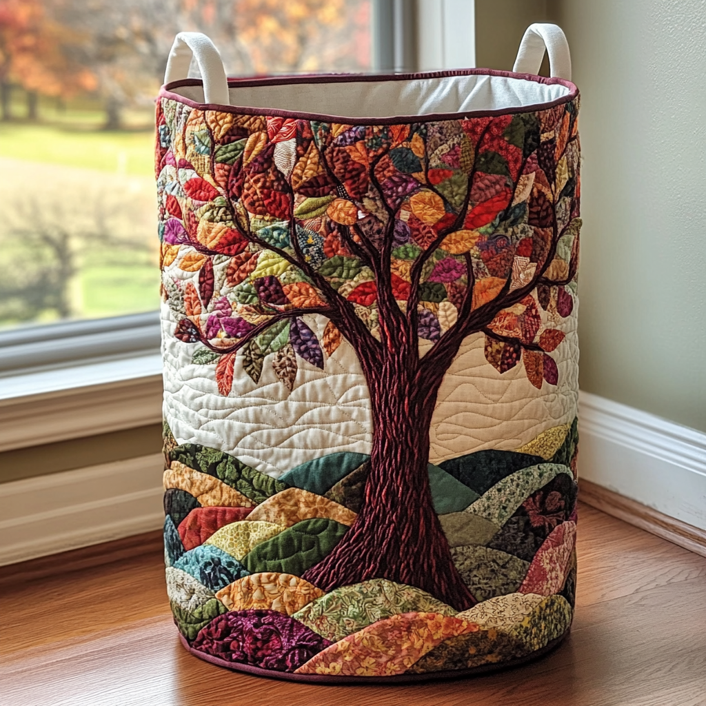 Forest Spirit Quilted Laundry Basket NCU0DDK1026