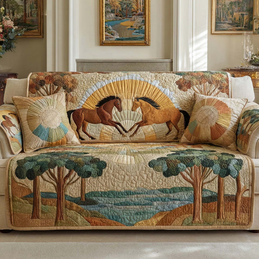Forest Sprint Quilted Sofa Cover NCU0NXD1337