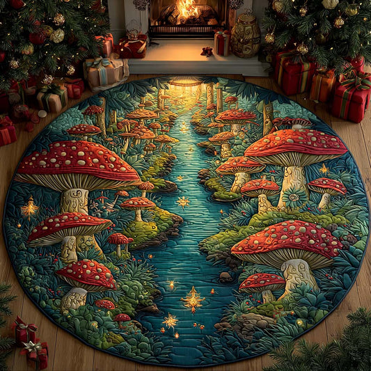 Forest Stream Quilted Round Mat NCU0DQQ074