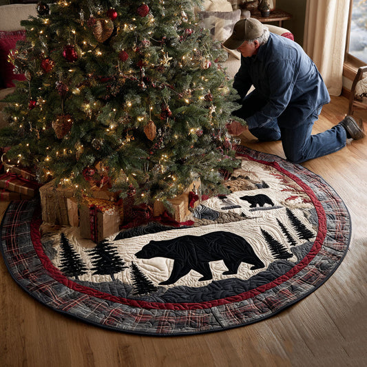 Forest Tracker Plaid Christmas Quilted Tree Skirt NCU0PTT1917