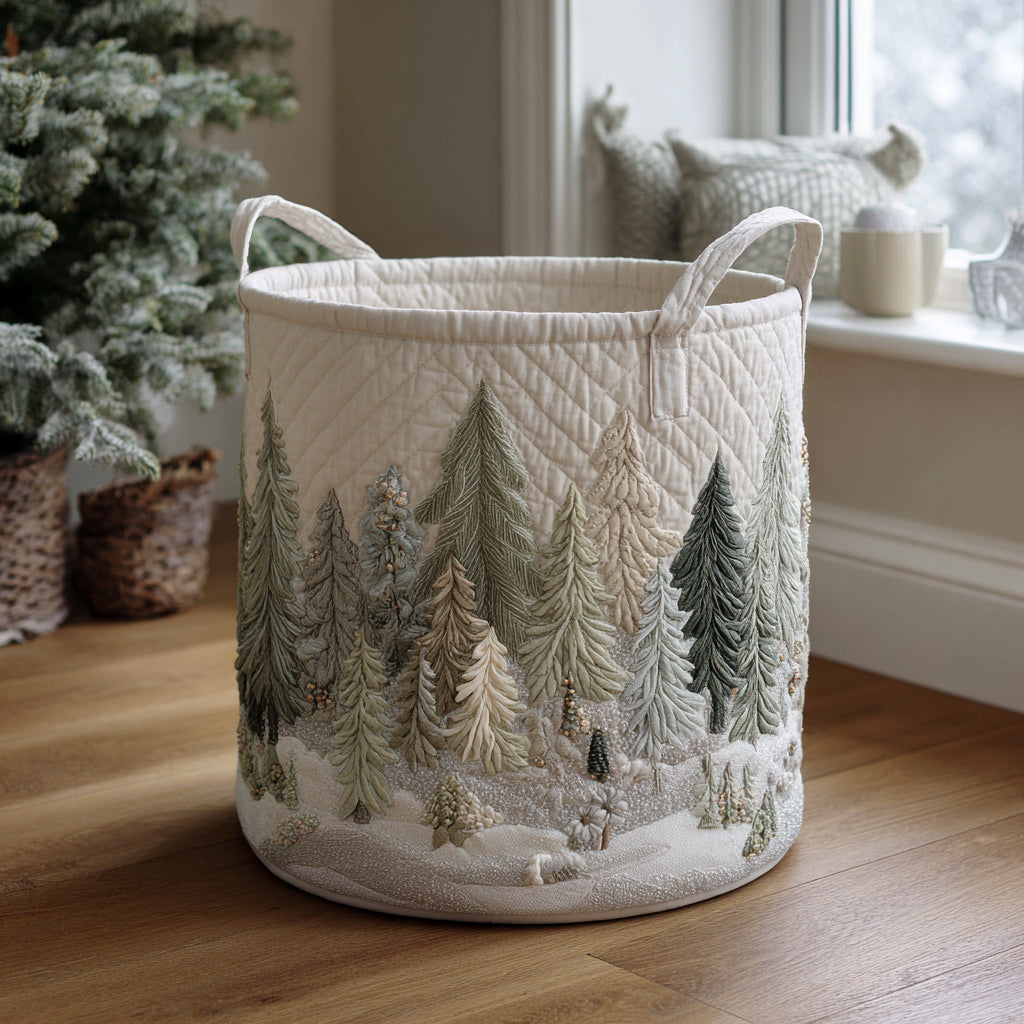 Forest Tranquil Quilted Laundry Basket NCU0DV1669