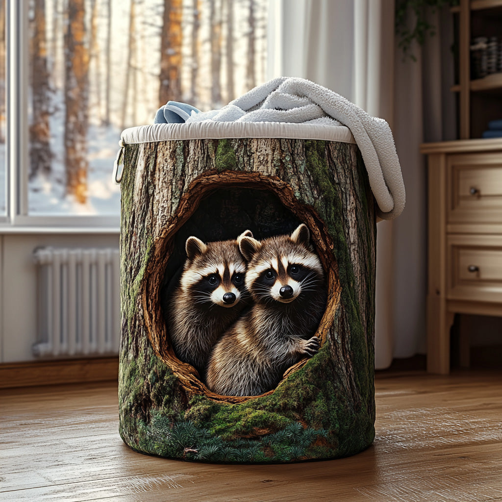 Forest Twins Quilted Laundry Basket NCU0PVL716