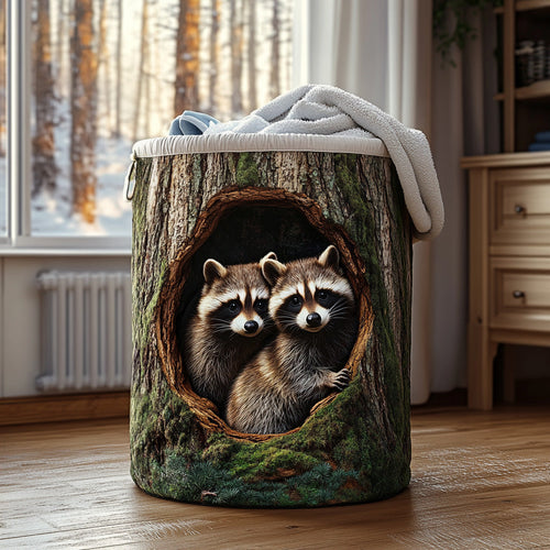 Forest Twins Quilted Laundry Basket NCU0PVL716