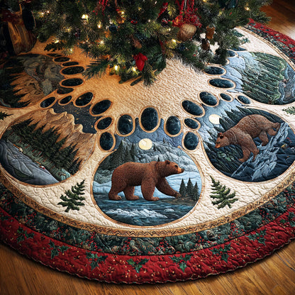 Forest Whisper Bear Christmas Quilted Tree Skirt NCU0NTD951