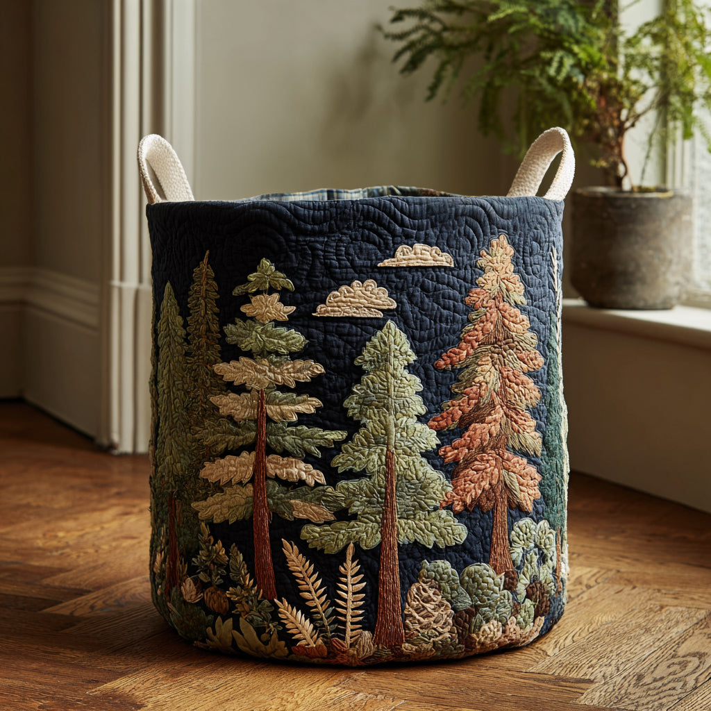 Forest Whisper Quilted Laundry Basket NCU0DV1662