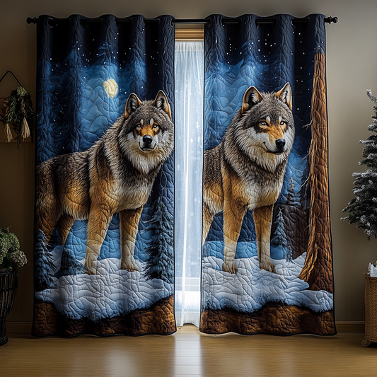 Forest Wolf Quilted Curtains NCU0DDK2003