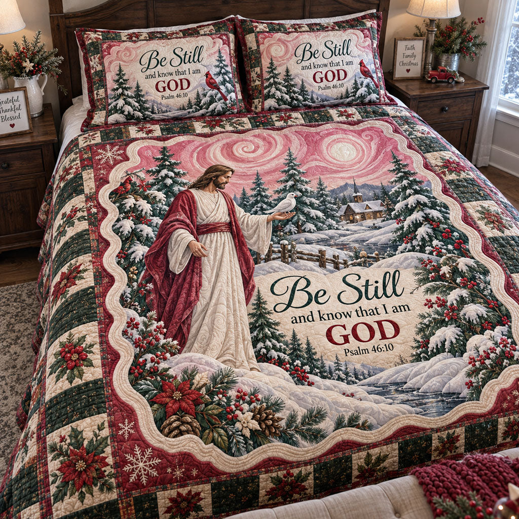 Forest of Grace 3-Piece Quilted Bedding Set NCU0PTT3497