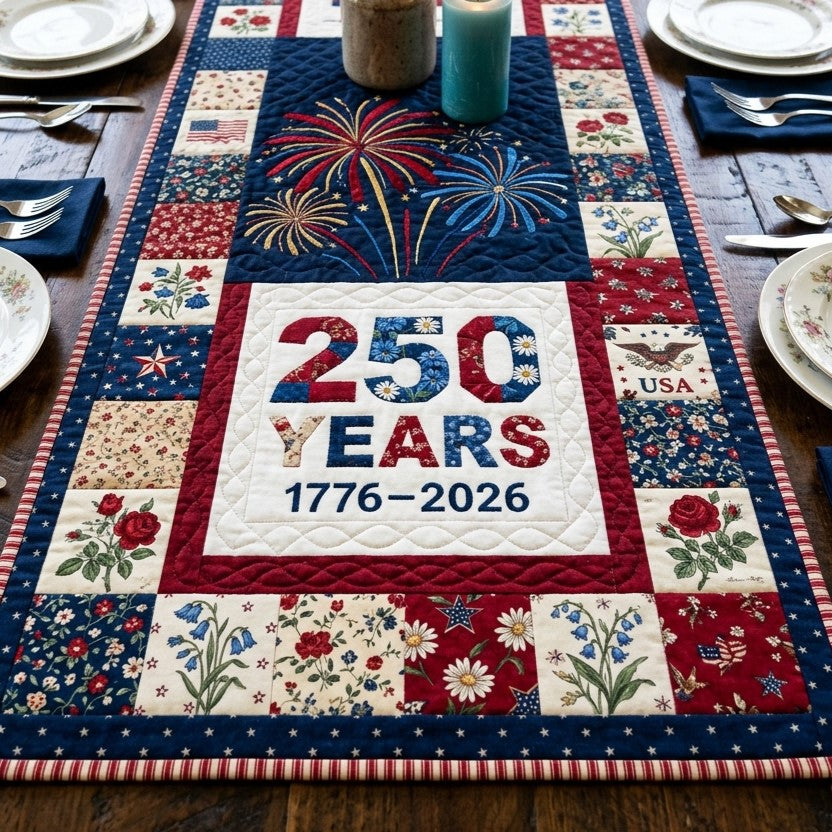 Freedom Anniversary Quilted Table Runner NCU0DV2121
