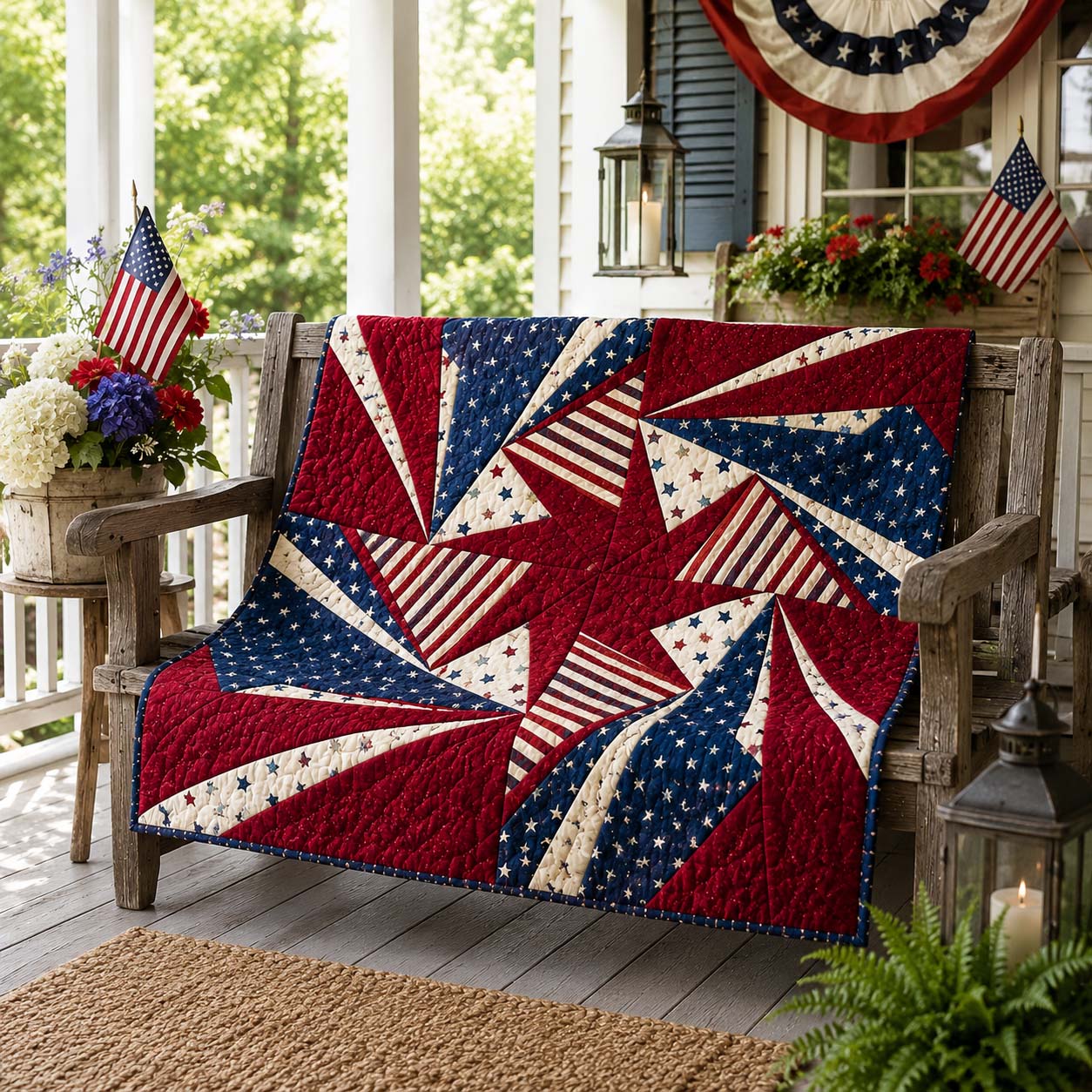 Freedom Barn Star Quilted Blanket NCU0DQQ0901