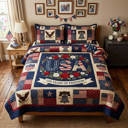 Freedom Bell Jubilee 3-Piece Quilted Bedding Set NCU0HNH1067