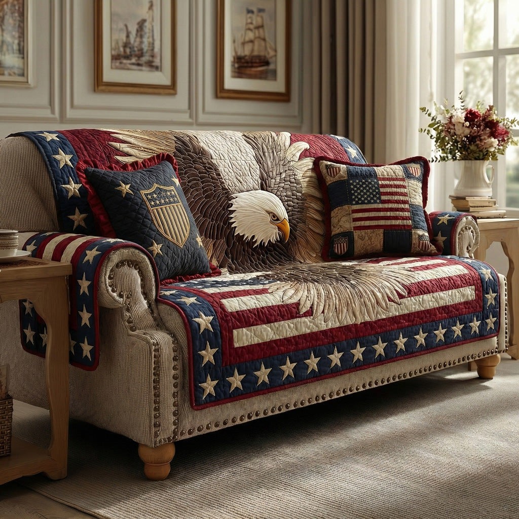 Freedom Blooms Quilted Sofa Cover NCU0LDH494