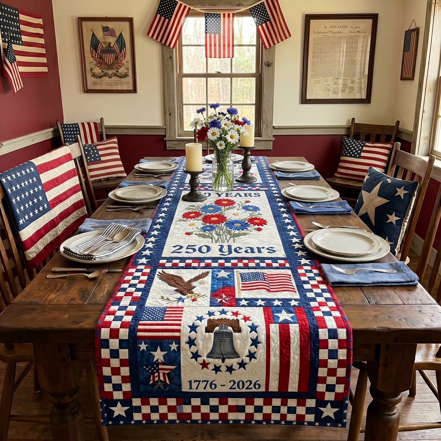 Freedom Celebration Quilted Table Runner NCU0DV2117