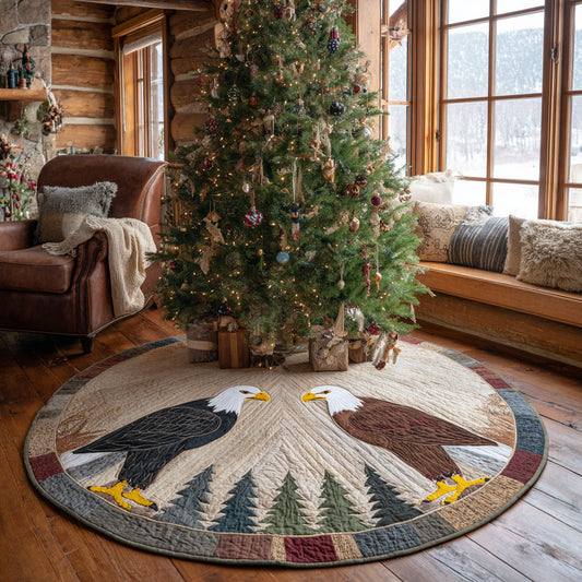 Freedom Crest Christmas Quilted Tree Skirt NCU0DV1467
