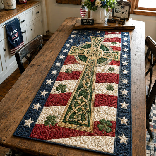 Freedom Cross Quilted Table Runner NCU0NTV1096