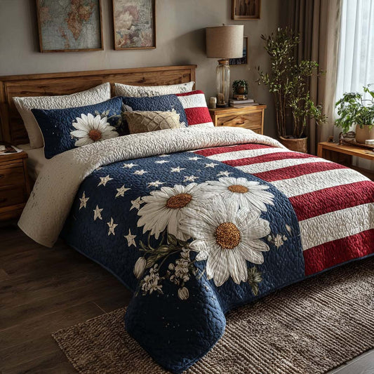Freedom Daisy 3-Piece Quilted Bedding Set NCU0DQQ0284
