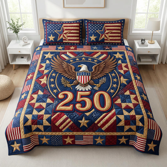 Freedom Eagle 3-Piece Quilted Bedding Set NCU0NTD1819