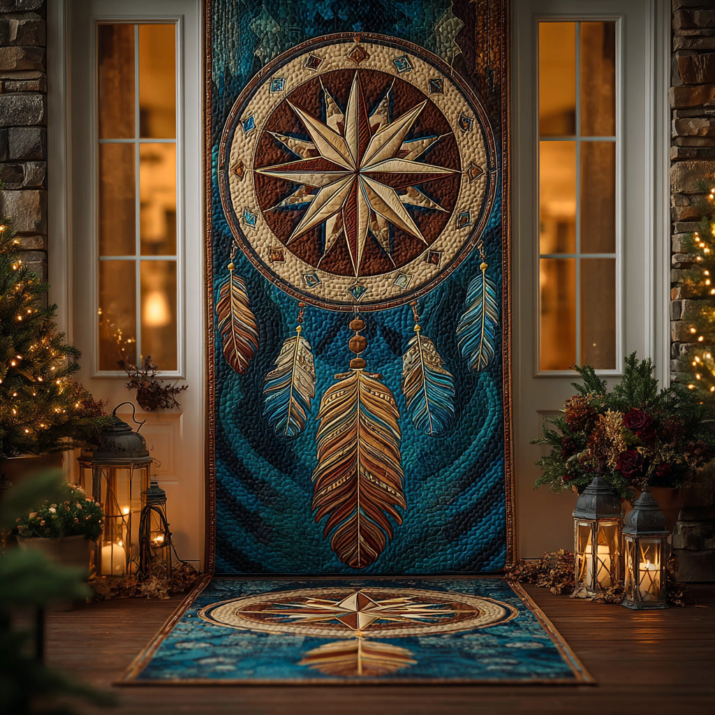 Freedom Feather Star Quilted Door Cover NCU0LDH143