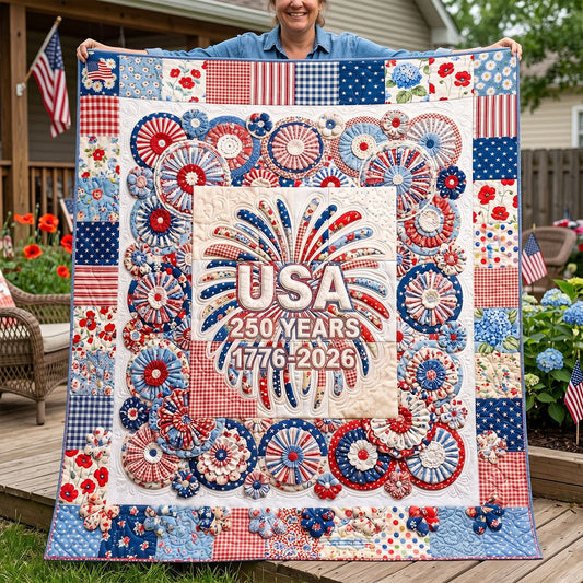Freedom Fireworks Quilted Blanket NCU0PTT3157