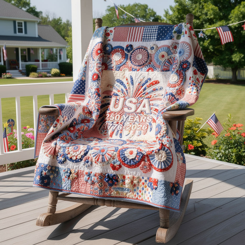 Freedom Fireworks Quilted Blanket NCU0PTT3157