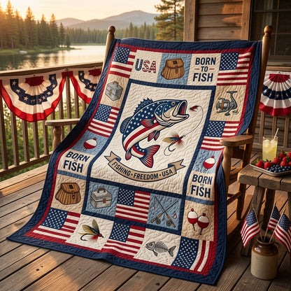 Freedom Fishing Quilted Blanket NCU0HNH1093