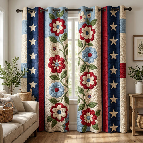 Freedom Floral Quilted Curtains NCU0NTD1782