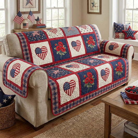 Freedom Garden Quilted Sofa Cover NCU0NTV1089