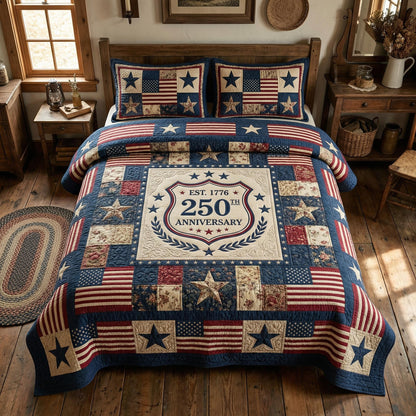 Freedom Legacy 3-Piece Quilted Bedding Set NCU0NTD1816