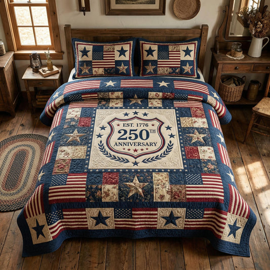 Freedom Legacy 3-Piece Quilted Bedding Set NCU0NTD1816