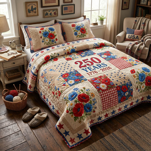 Freedom Legacy 3-Piece Quilted Bedding Set NCU0NTD1891