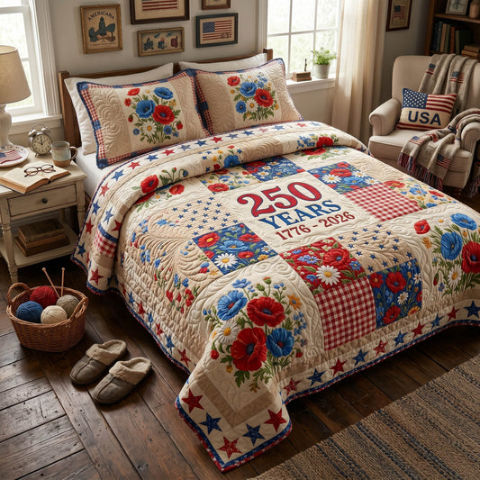 Freedom Legacy 3-Piece Quilted Bedding Set NCU0NTD1891