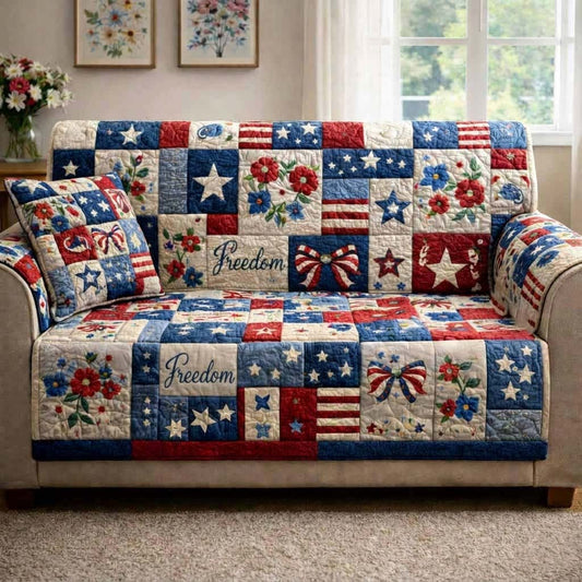 Freedom Love Quilted Sofa Cover NCU0NXD1632