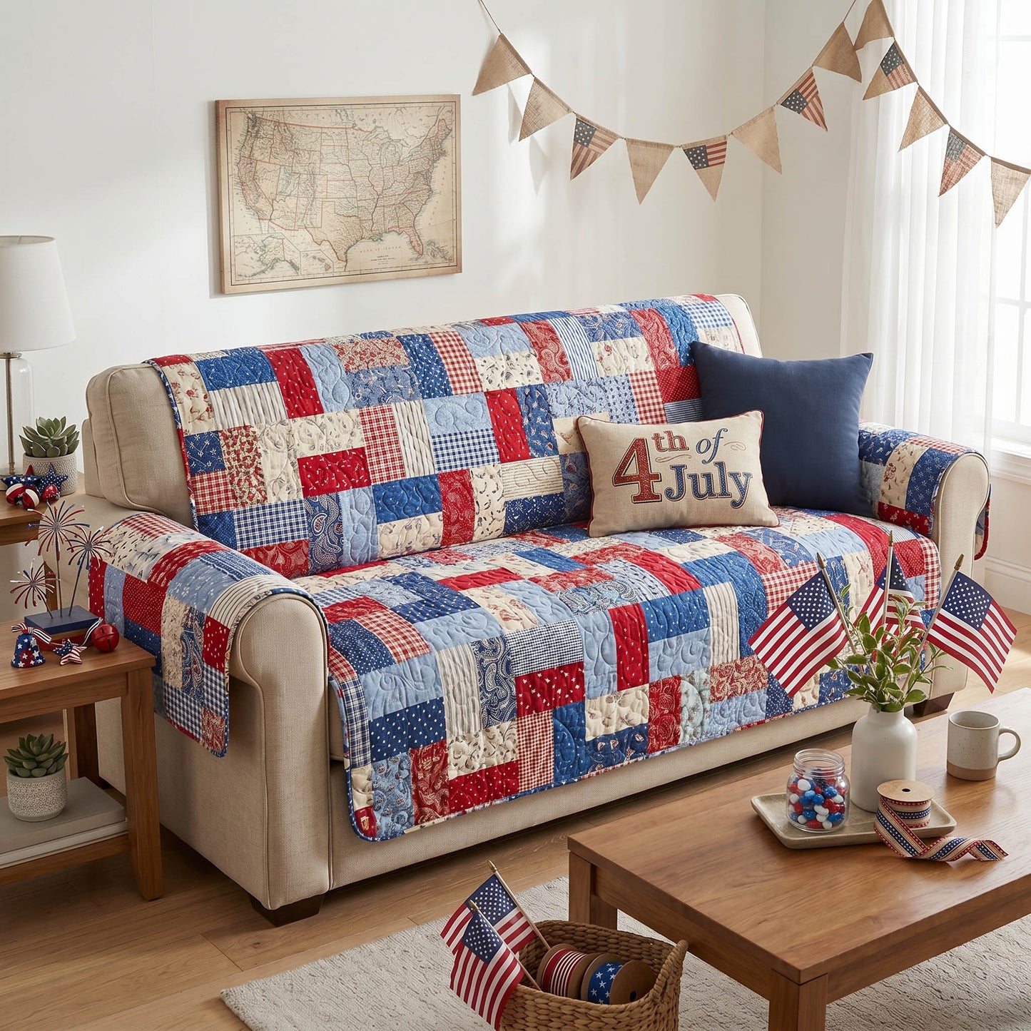 Freedom Patch Quilted Sofa Cover NCU0NTD1975