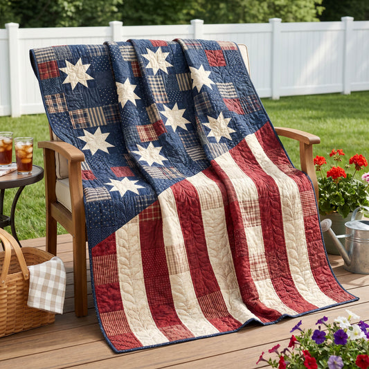 Freedom Patchwork Quilted Blanket NCU0NTD1972