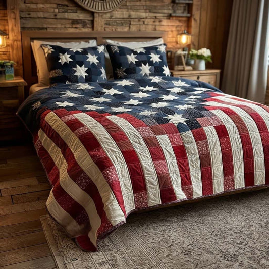Americana 3-Piece Quilted Bedding Set NCU0QN088