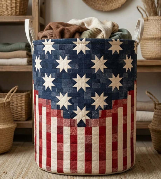 Freedom Star Quilted Laundry Basket NCU0DQQ0797