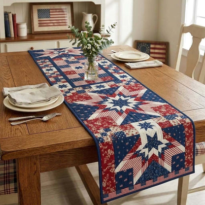 Freedom Star Quilted Table Runner NCU0DQQ0643