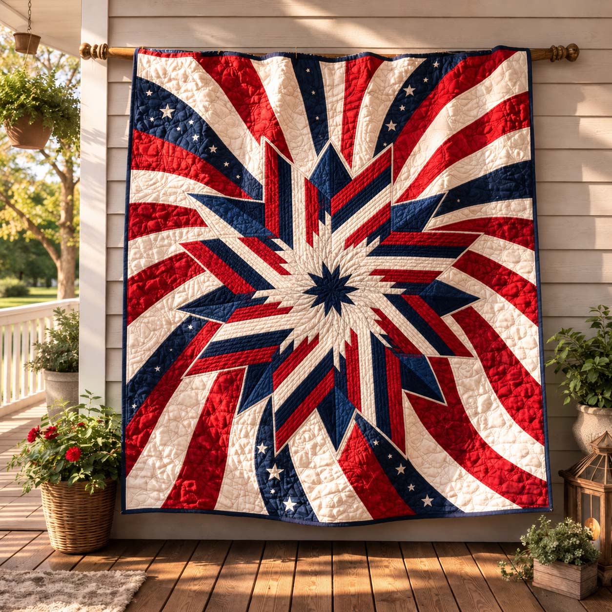 Freedom Starburst Quilted Blanket NCU0DQQ0892